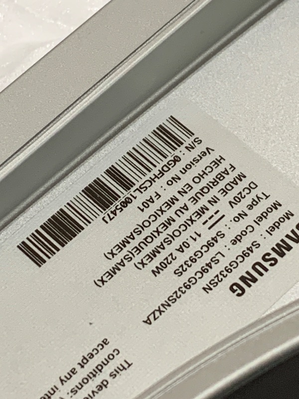 Photo 1 of Samsung 49" Odyssey G93SC Series Curved Gaming Monitor, QD-OLED, 240Hz, 0.03ms, DQHD, G-Sync Compatible, FreeSync Premium Pro, Adjustable Stand