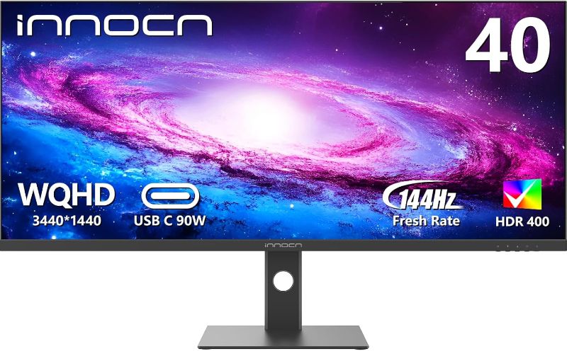 Photo 1 of INNOCN 40C1R Ultrawide Monitor 40" WQHD 3440 x 1440p 144Hz FreeSync Premium HDR400 21:9 Computer Display 95% DCI-P3 500Nits IPS USB Type-C HDMI Tilt/Height Adjustable, Mountable
