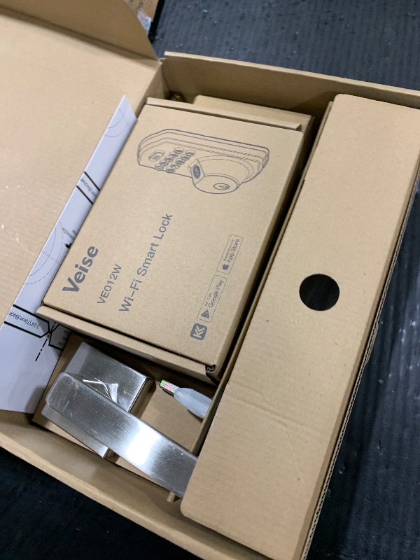 Photo 1 of Veise VE012W-H WiFi Smart Front Door Lock Set, Built-in WiFi, App Remote & Voice Control, Fingerprint Keyless Entry Smart deadbolt with Handle, Backlit Keypad, Auto Lock, IP55 Waterproof, Satin Nickel