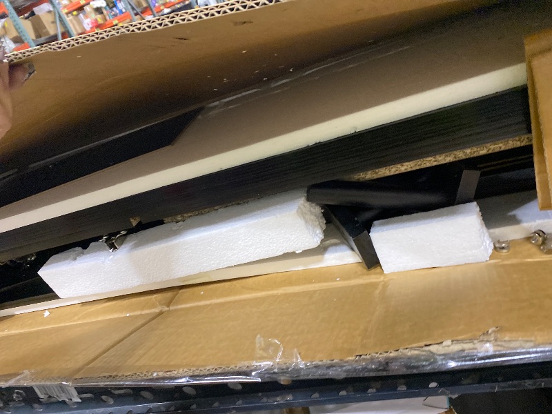 Photo 1 of Trygoal Modern Rattan-Door Sideboard Cabinet – 4-Door Credenza Buffet with Ample Storage, Large Accent Cabinet for Entryway, Living Room, Dining Room & Kitchen, Black & Grey