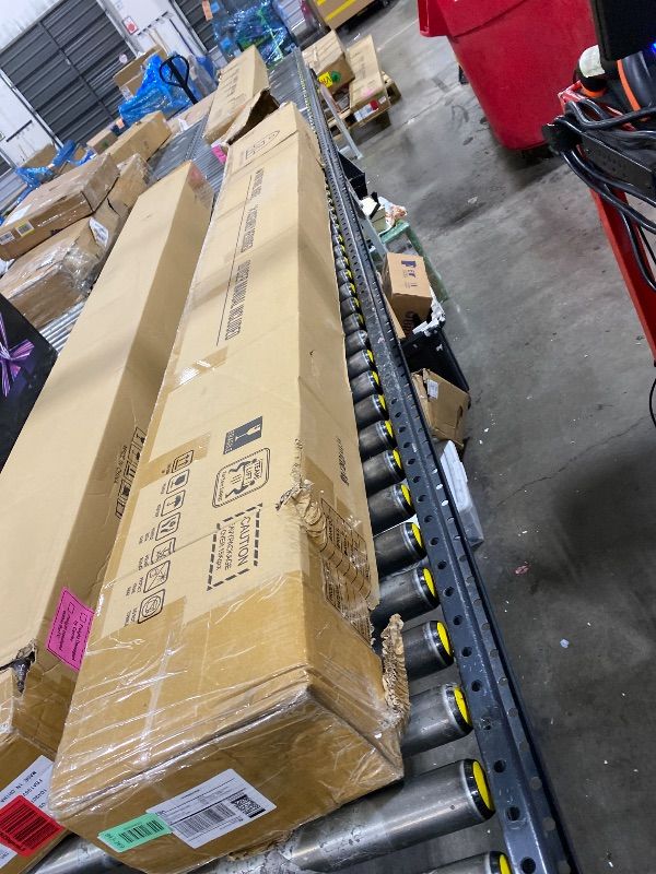 Photo 1 of NOT FULL SET, IS MISSING PIECES*********ROYMELO 48x96 inch Sliding Barn Wood Door Slab with 8ft Hardware Kit and Handle, Coffee, K Shape, Simple DIY Assembly