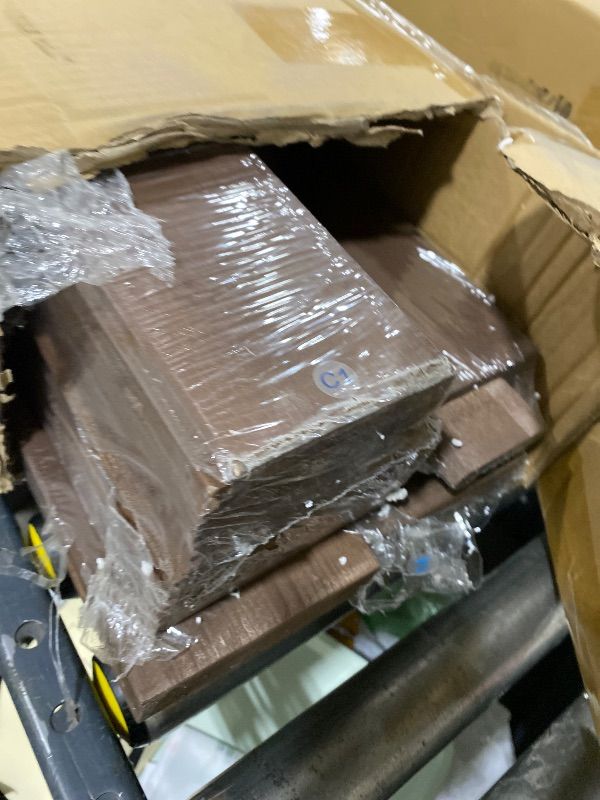 Photo 1 of NOT FULL SET, IS MISSING PIECES*********ROYMELO 48x96 inch Sliding Barn Wood Door Slab with 8ft Hardware Kit and Handle, Coffee, K Shape, Simple DIY Assembly