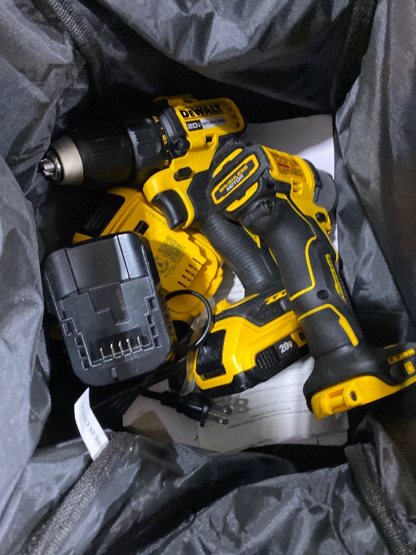 Photo 1 of DEWALT 20V MAX Cordless Drill and Impact Driver, Power Drill Brushless 2-Tool Power Tool Combo Kit, Includes 2 Batteries, Charger and Bag (DCK277D2)
