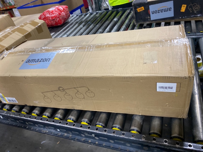 Photo 1 of Ritakcdn Black Gold Bathroom Light Fixtures, Modern Vanity Lighting Over Mirror, Mid Century Brushed Brass Wall Sconce 5-Light with Milky White Glass Ball Shades