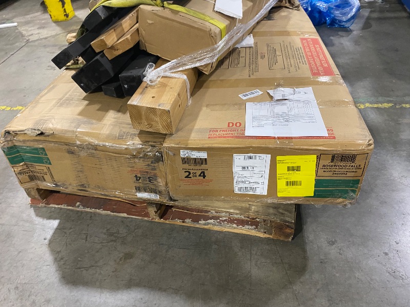 Photo 1 of Backyard Discovery Rosewood Falls Cedar Wood Swing Set with Monkey Bars, Clubhouse, Crow's Nest, Play Kitchen, Wave Slide, Rock Wall, Belt Swings, Web Swing, Half Door, Chalkboard, Outdoor Playset