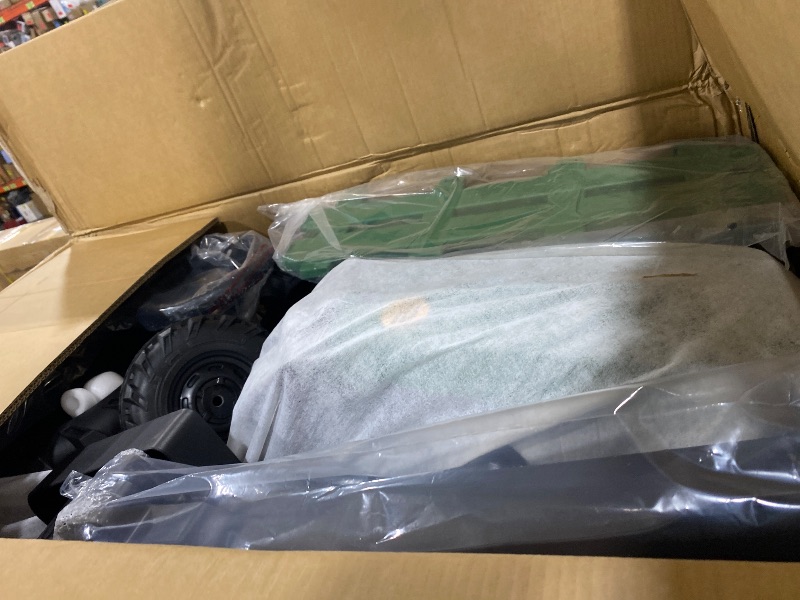 Photo 1 of ELEMARA 24V 9AH Ride on Tractor Toys for Big Kids with Easy Detachable Trailer, 400W Electric Vehicles car, All-Terrain Capability, 3 Point Seat Belt for Ages 3+, Max 4.5 mph, Music, Deep Red