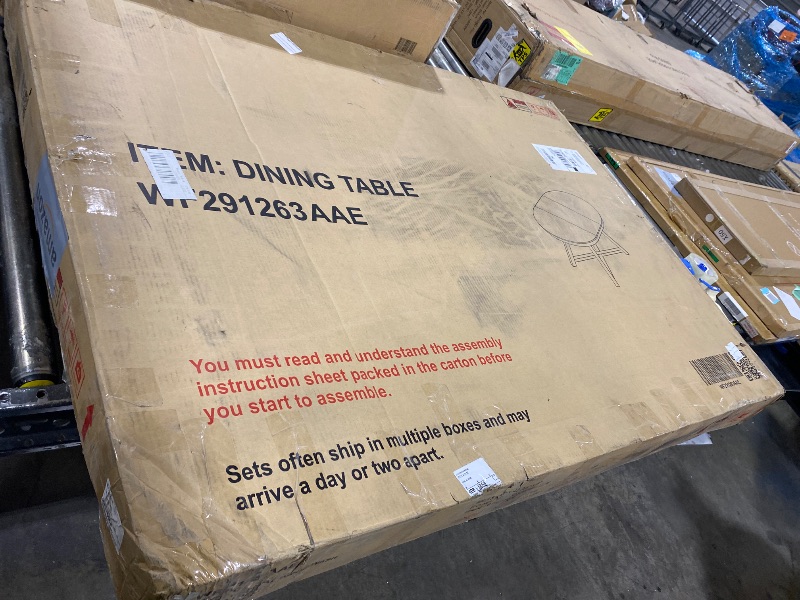 Photo 1 of Quarte Farmhouse Round Extendable Dining Table with 16" Leaf Wood Kitchen Table