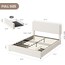 Photo 1 of Garvee Full Size Teddy Fleece Bed Frame Adjustable Cloud Headboard 2 Storage Drawers No Box Spring Required Cream