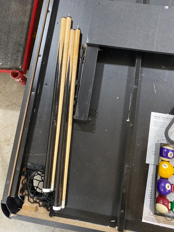 Photo 1 of GoSports 8 ft Portable Pool Table - No Assembly Required Folding Billiard Table in Oak