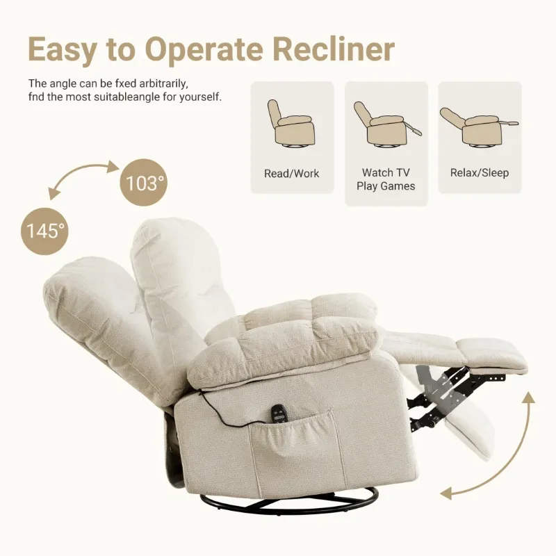 Photo 1 of Rocking Chair And Lounge Chair, Rotating Lounge Chair With Vibration Massage And