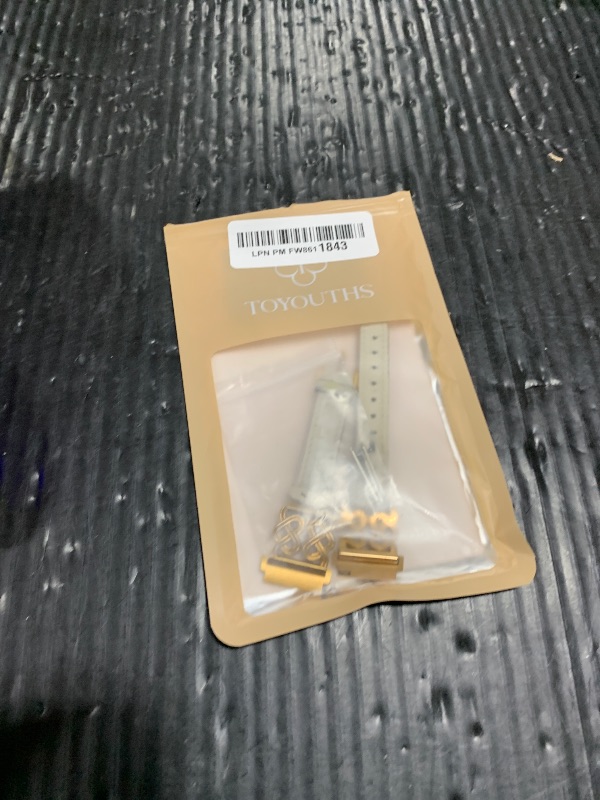 Photo 1 of TOYOUTHS Leather Band Compatible with Samsung Galaxy Watch 7/6/5/4/Active 2 40mm 44mm Band Women, 20mm Dressy Slim Strap with Celtic Heart-Shaped Knot Buckle for Watch 6 Classic, Starlight/Rose Gold