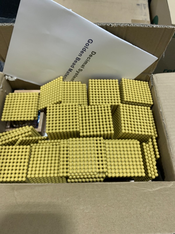 Photo 1 of Kghios Montessori Golden Beads Materials Decimal System Bank Game Montessori Math Toys Mathematics Teaching Aids Materials Baby Preschool Education Toys