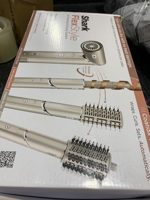 Photo 1 of Shark FlexStyle Air Styling & Drying System, Powerful Hair Dryer Brush & Multi-Styler with Auto-Wrap Curlers, Paddle Brush, Oval Brush, Concentrator Attachment, Stone, HD430