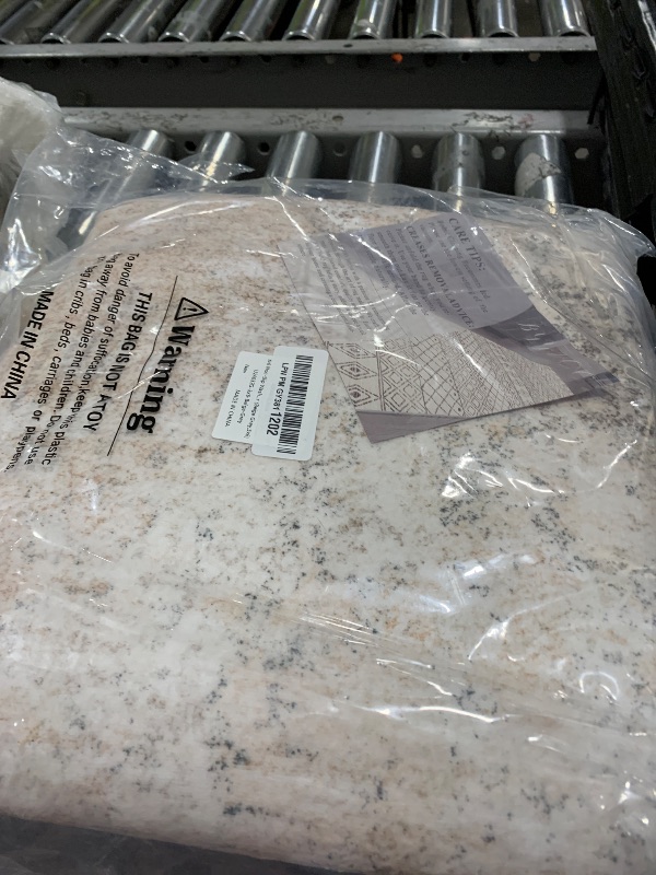 Photo 1 of 3x6 Non-Slip Washable Kitchen Rug - Soft Wide Indoor Carpet Runners for Entryway, Hallway, Bathroom with Rubber Backing, Modern Distressed Low-Pile Thin Floor Runner (Beige Grey,3x6)