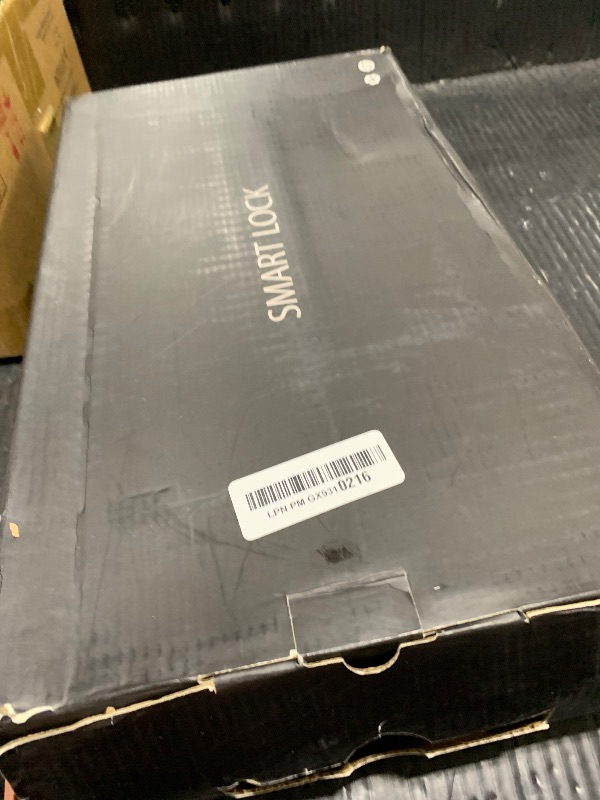 Photo 1 of Smart Door Lock with Handle – Keyless Entry Deadbolt with Fingerprint, Touchscreen Keypad, Tuya App Control, Passcode & Key, Doorbell, Auto Lock Electronic Front Door Lock for Home Security, Black