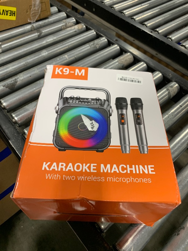 Photo 1 of Karaoke Machine, Portable Bluetooth Speaker with 2 Wireless Microphones for Adults & Kids with Lights, Karaoke Microphone with PA System Supports USB/TF/REC/FM/AUX for Home Party Home System Packages
