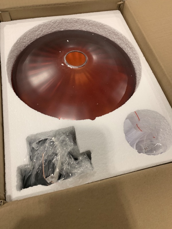 Photo 1 of Fanousek Mid Century Ceiling Light, 11.8 Inches Glass Semi Flush Mount Ceiling Light Retro Small Chandelier Mid Century Vintage Modern Coffee Glass Overhead Lighting E26