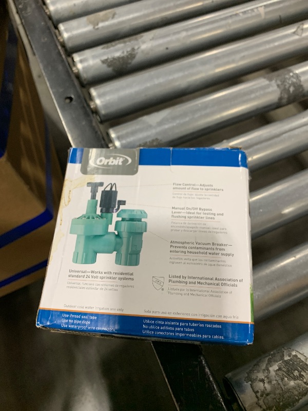 Photo 1 of 1-Pack Orbit 57623 3/4" FPT 100 Series Anti-Siphon Automatic Sprinkler Valve with Flow Control