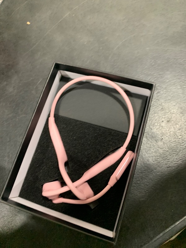 Photo 1 of RR SPORTS Bone Conduction Headphones with AI Noise-Canceling Mic, Double-Tap Mute, Bluetooth 5.4 Dual Device, Open-Ear Safe for Truck Drivers, All-Day Comfort & Clear Calls for Work,Meetings(Pink)