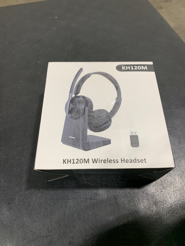 Photo 1 of (2025 Upgraded) Wireless Headset with Mic for Work, Bluetooth Headset with Noise Canceling Microphone with Dongle, Charging Base & Mic Mute, Wireless Headphones for Work from Home/PC/Computer
