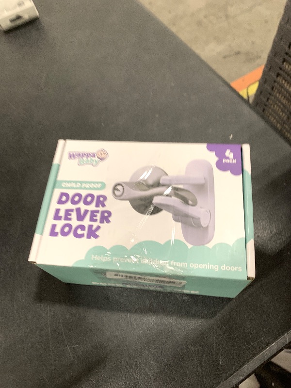 Photo 1 of Door Lever Locks (4 Pack) - Prevents Toddlers from Opening Doors - Durable ABS with 3M Adhesive - Easy One-Hand Operation for Adults, No Tools Needed