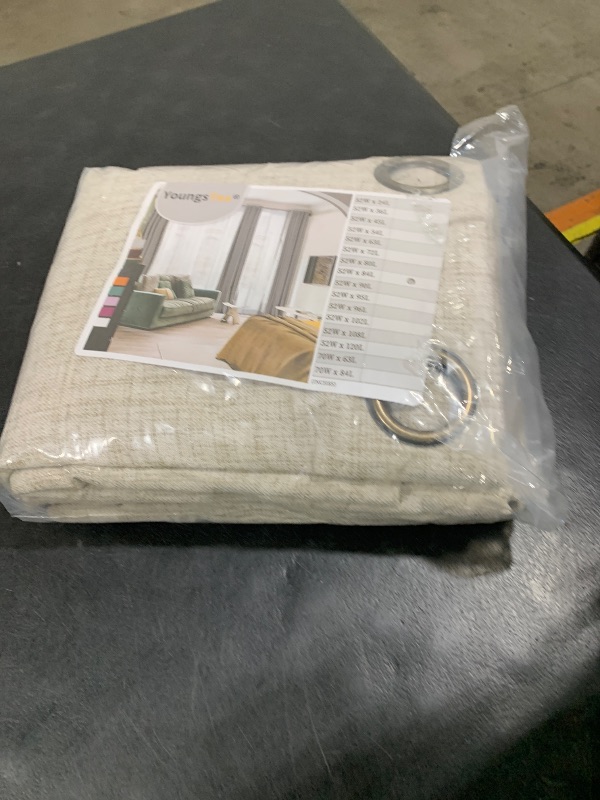 Photo 1 of YoungsTex 84 Inches Long Linen Semi Sheer Curtains for Living Room 2 Panels - Light Filtering Window Treatments with Bronze Grommet Rustic Drapes for Country Bedroom, 52 x 84 Inch