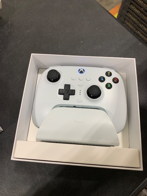 Photo 1 of 8BitDo Ultimate 3-Mode Controller, Hall Effect Joysticks, Pro Back Buttons, Wired Only for Xbox Series X|S & Xbox One, Compatibility with Apple, Windows & Android, Officially Licensed (White)