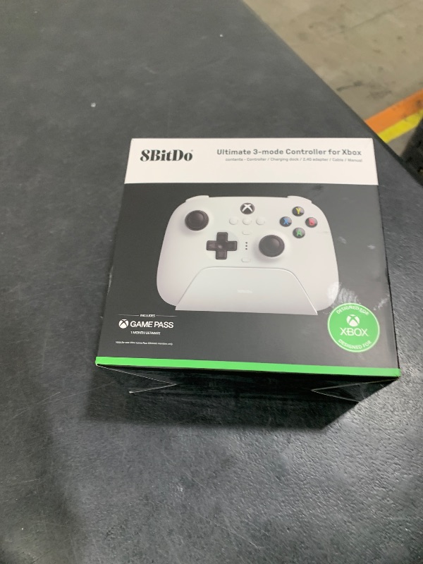 Photo 1 of 8BitDo Ultimate 3-Mode Controller, Hall Effect Joysticks, Pro Back Buttons, Wired Only for Xbox Series X|S & Xbox One, Compatibility with Apple, Windows & Android, Officially Licensed (White)
