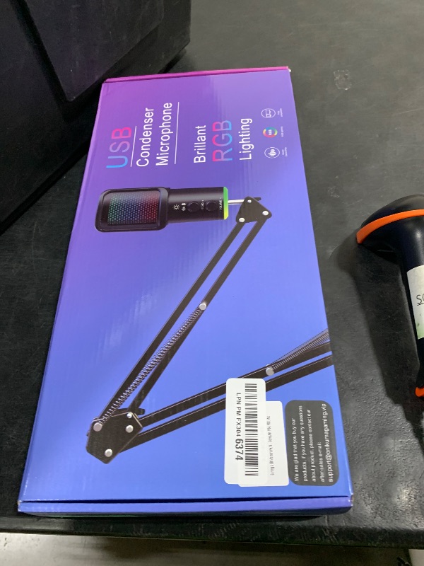 Photo 1 of SB Microphone, Noise Cancellation Condenser Mic with Mute, Gain, Monitoring, Boom Arm Mic for Streaming, Podcast, Twitch, YouTube, Discord, PC, Computer, PS4, PS5, Mac, GamerWave