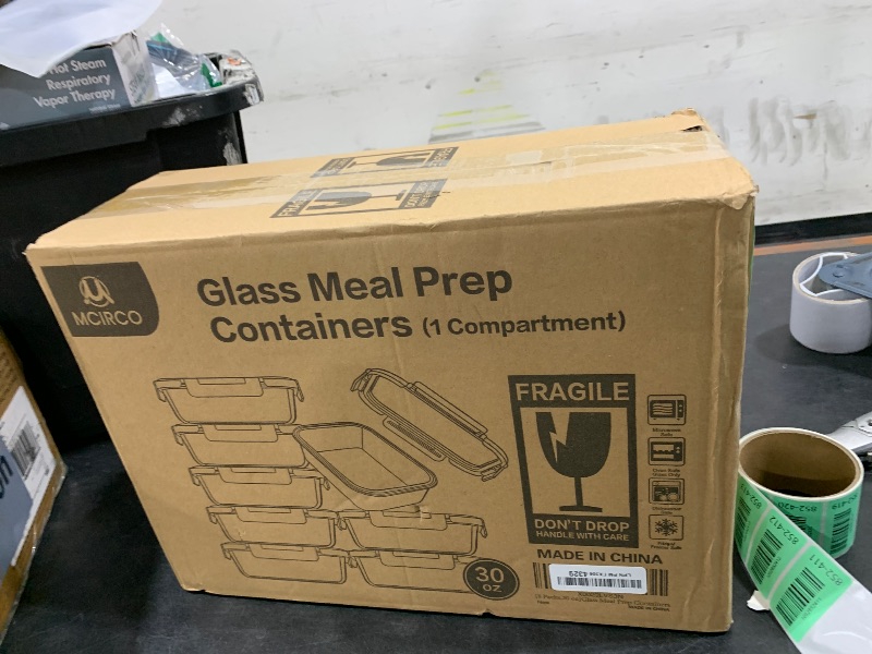 Photo 1 of [8-Pack,30 oz]Glass Meal Prep Containers,Glass Food Storage Containers,Airtight lunch Containers with Lids, Microwave, Oven, Freezer and Dishwasher