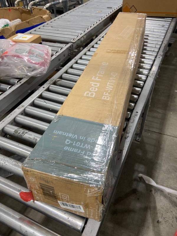 Photo 1 of Sweetcrispy Queen Size Bed Frame with Headboard, 800LBS Mattress Foundation with All Sturdy Metal Support, Under Bed Storage, No Box Spring Needed, Easy Assembly, Rust Brown