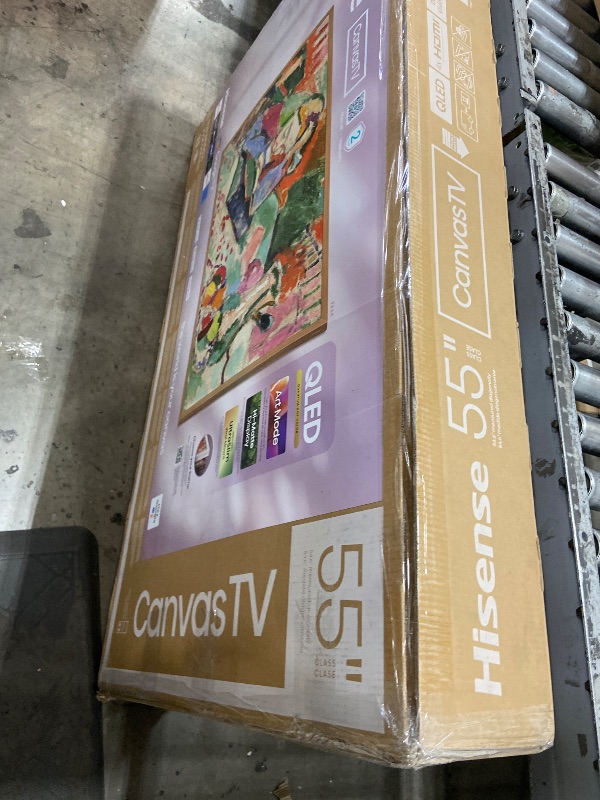 Photo 1 of Hisense 55-Inch Class QLED 4K S7N CanvasTV Series Dolby Vision HDR Google Smart TV (55S7N) - 144Hz, Art Mode, Anti-Glare Panel, Hi-Matte Display, Frame & UltraSlim Wall Mount Included