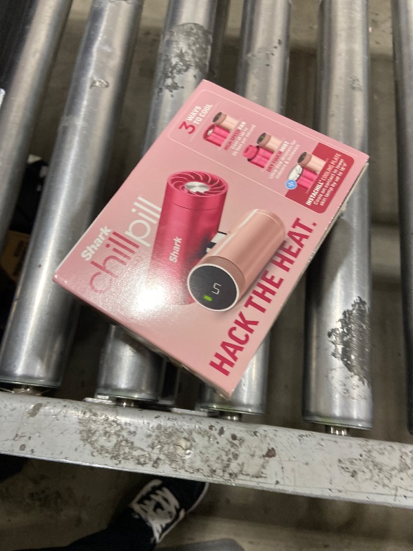 Photo 1 of NEW Shark ChillPill — The Only 3-in-1 Personal Cooling System with InstaChill Cooling Plate, Dry-Touch Mist, & Powerful Fan, Handheld, Wearable, Rechargeable Battery, 10 Speeds, Dragon Fruit, FA022PK