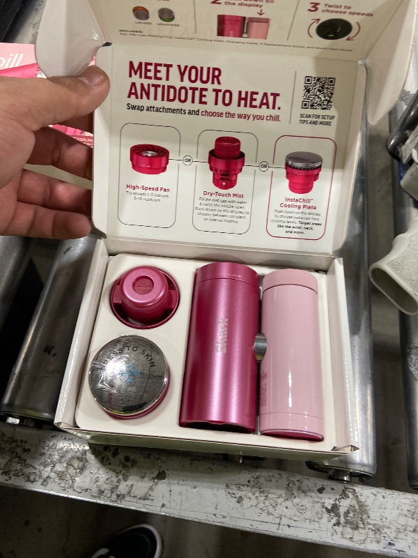 Photo 1 of NEW Shark ChillPill — The Only 3-in-1 Personal Cooling System with InstaChill Cooling Plate, Dry-Touch Mist, & Powerful Fan, Handheld, Wearable, Rechargeable Battery, 10 Speeds, Dragon Fruit, FA022PK