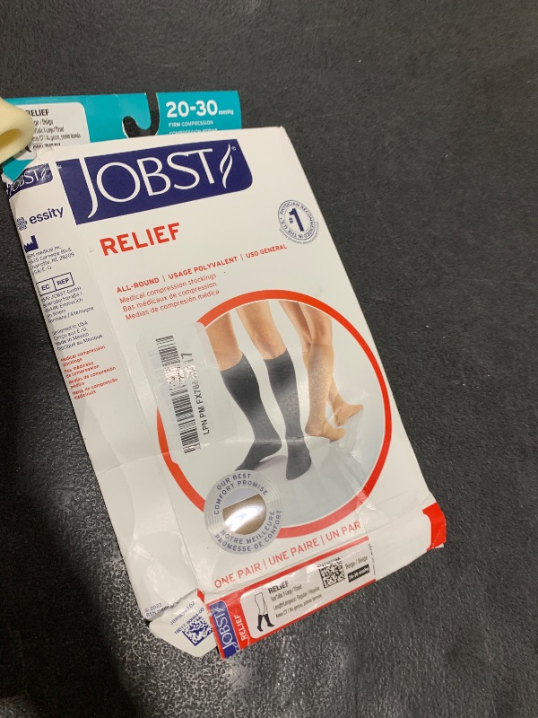 Photo 1 of JOBST Relief 20-30 mmHg Compression Socks, Knee High with Silicone Band, Beige, Large