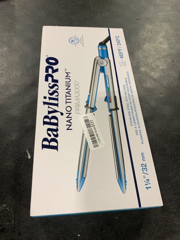 Photo 1 of BabylissPRO Nano Titanium Prima Ionic Hair Straightener, Curl and Straighten Hair With One Professional Tool, Blue