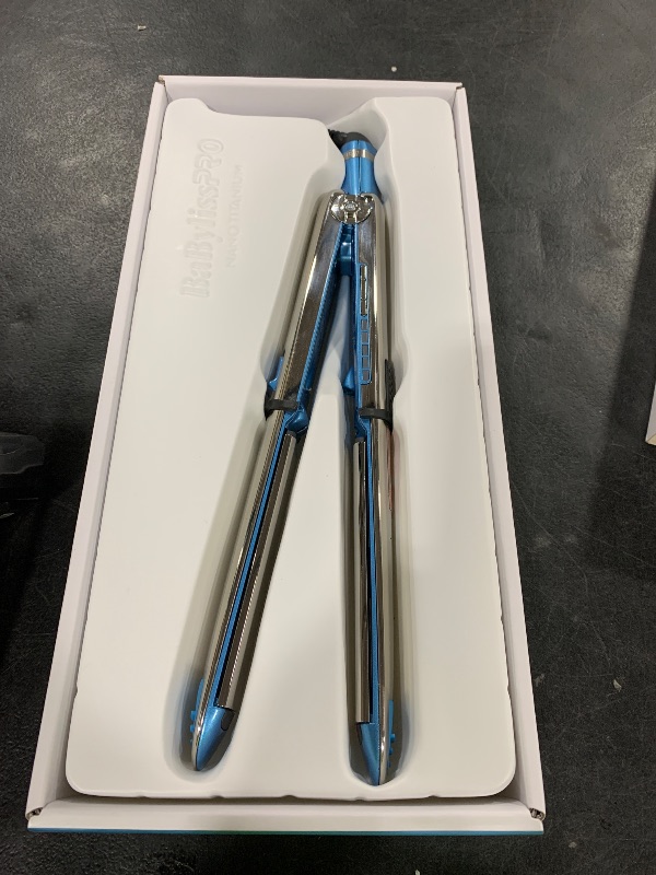 Photo 1 of BabylissPRO Nano Titanium Prima Ionic Hair Straightener, Curl and Straighten Hair With One Professional Tool, Blue