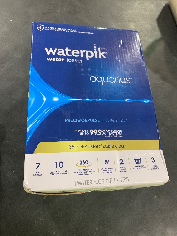 Photo 1 of Waterpik Aquarius Water Flosser For Teeth Cleaning, Gums, Braces, Dental Care, Electric Power With 10 Settings, 7 Tips For Multiple Users And Needs, ADA Accepted, Black WP-662, Packaging May Vary