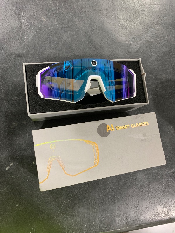 Photo 1 of MOHEEN Upgrade 4K HD POV Baseball Glasses with Camera, 8MP HD Video Recording Glasses with Camera, Wearable Tech Bluetooth Sunglasses for Outdoor Sports Cycling/Skiing/Baseball (White)