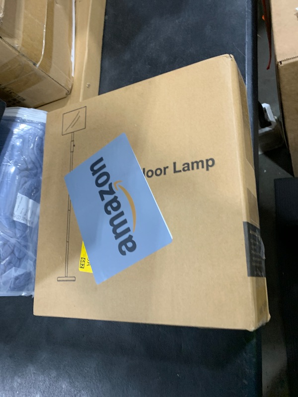 Photo 1 of ?Upgraded? Dimmable Floor Lamp for Living Room,1000 Lumens Bulb Included, Modern Floor Lamps Simple Design with Linen Shade, Tall Standing Lamp for Bedroom Office Dining Room, Black Pole Lamp