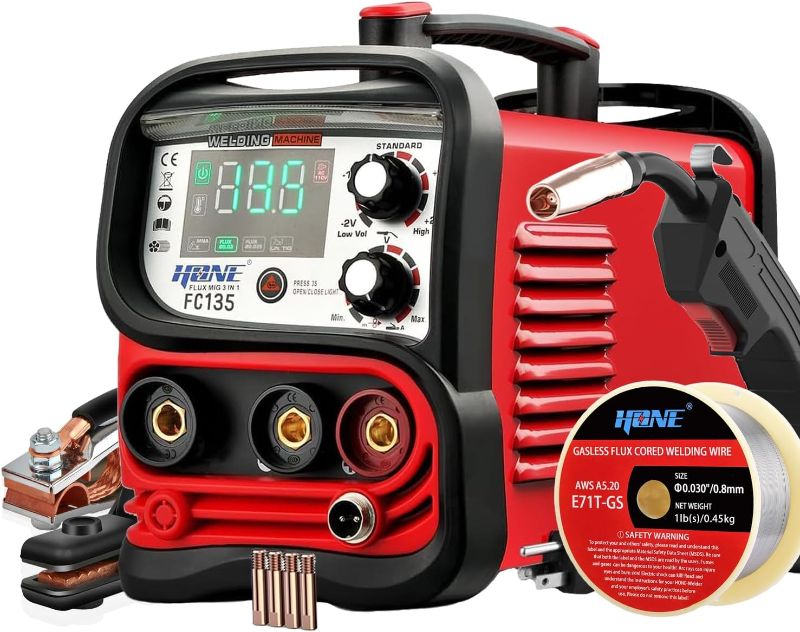 Photo 1 of 160Amp 3 IN 1 Welder, Flux Core Welder/Lift TIG/Stick Welding Machine, Auto Darkening Welding Glasses MIG Welder, Portable MINI Welder Machine 110V, Gasless MIG Welder with IGBT Inverter