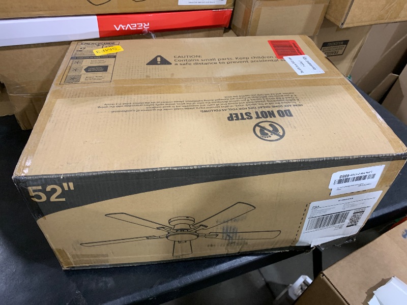 Photo 1 of ZMISHIBO 52 Inch Ceiling Fan with Light, App&Remote Control, Flush Mount Low Profile, Dimmable 20W LED Light, Quiet Reversible Motor for Bedroom, Living Room, Apartment, Brown