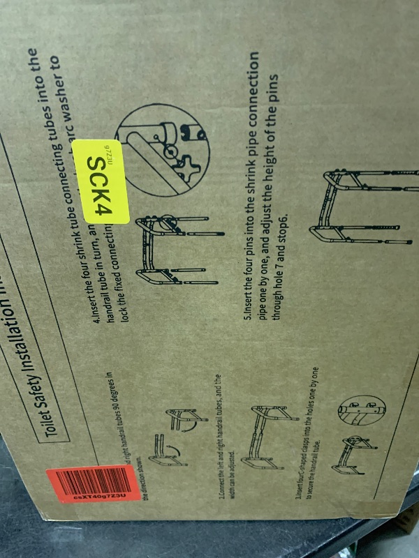 Photo 1 of Lianjindun Toilet Safety Rails, Adjustable Toilet Frame for Elderly, Seniors, Handicap & Disabled, Foldable Handicap Toilet Handles Fit Any Toilets (Gray)