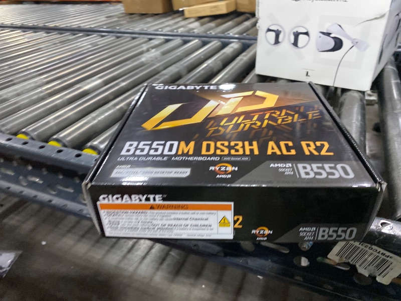 Photo 1 of GIGABYTE B550M DS3H AC R2 AMD AM4 mATX Motherboard, Supports Ryzen 5000/4000/3000 Series Processors, DDR4, 5+3 Power Phase, 2X M.2, PCIe 4.0, WIFI5, GbE LAN, PCIe EZ-Latch, WiFi EZ Plug, RGB Fusion