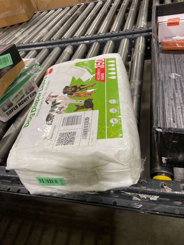 Photo 1 of Dog Diaper Liners 150ct Super Absorption and Leak-Proof Disposable Dog Diaper Booster Pads for Female and Male Fit Most Reusable Belly Bands, Wraps and Period Diapers(Large, M-150ct)