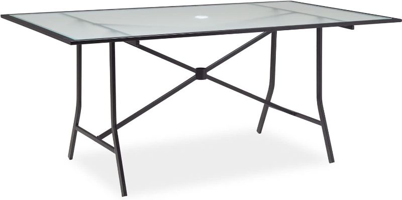 Photo 1 of Hanover Lavallette Tempered Glass Rectangular Dining Table