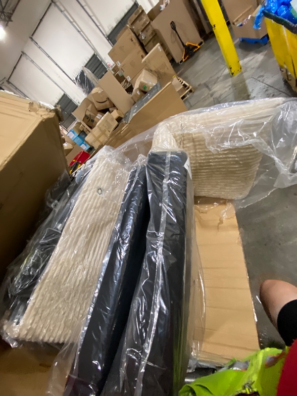 Photo 1 of PARTIAL SET--MISSING PIECES!!!Merax 106" Corduroy Sectional Corner Sofa with Cup Holders & USB Charger, 5 Seat Convertible L Shaped Couch Set with Armrest Storage, Oversized Comfy Modular Sofabed for Living Room & Apartment, Beige