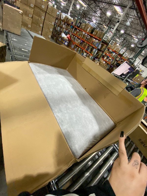 Photo 1 of Trygoal 85 Inch Convertible Sleeper Couch with Storage Ottoman, L-Shaped Couch with Drawers and Cup Holders, Multi-Functional Linen Sectional Sofa with Arm Built-in Bookshelves for Apartment, Grey