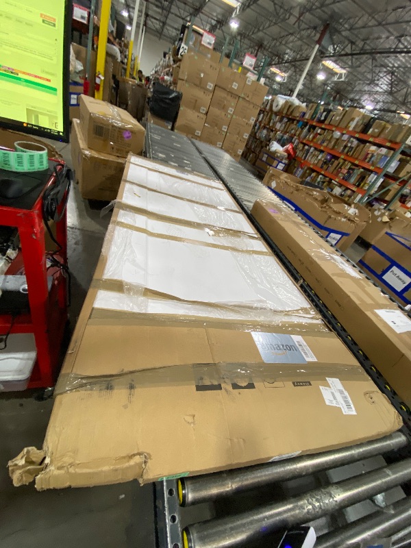 Photo 1 of BarnSmith 36"x84" Concealed Sliding Barn Door, Shaker Style Flat 1 Panel White Primed Solid Core Hidden Barn Door with Soft Close Installation Hardware and Handles Included, Pre-Assembled Panel