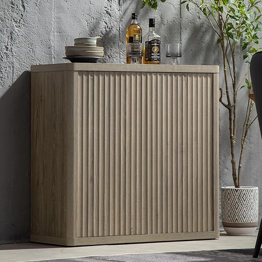 Photo 1 of SICOTAS Buffet Cabinet with Storage 34.6" Sideboard Accent Modern Credenza with Doors & Shelves Fluted Tall Media Console Mid Century Coffee Bar Table for Living Room Kitchen Dining Room Hallway